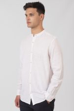 REBASE LINEN STAND-UP COLLAR SHIRT - Image 7