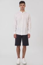 REBASE LINEN STAND-UP COLLAR SHIRT - Image 8