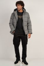 BASIC QUILTED BOMBER HOODIE JACKET - Image 2