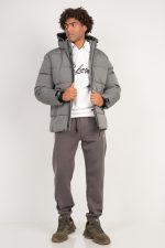 BASIC QUILTED BOMBER HOODIE JACKET - Image 4