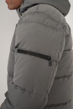 BASIC QUILTED BOMBER HOODIE JACKET - Image 7