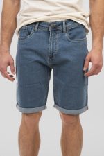 DENIM RIPPED BERMUDA SHORTS