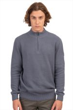 HIGH NECK KNITWEAR WITH 1/4 ZIP - Image 6