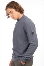 HIGH NECK KNITWEAR WITH 1/4 ZIP - Image 7