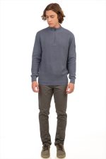 HIGH NECK KNITWEAR WITH 1/4 ZIP - Image 8