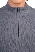 HIGH NECK KNITWEAR WITH 1/4 ZIP - Image 9