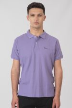 REBASE POLO PIQUE LOGO COLLAR TEE
