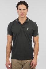 REBASE POLO PIQUE MELANGE COLLAR LOGO - Image 3