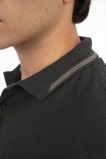 REBASE POLO PIQUE MELANGE COLLAR LOGO - Image 6