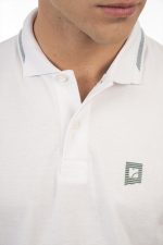 REBASE POLO PIQUE MELANGE COLLAR LOGO - Image 11