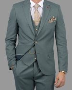 DZINE 3PIECE SLIM FIT SUIT IN PATTERNED - Image 2