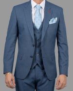 DZINE 3PIECE SLIM FIT SUIT IN PATTERNED - Image 2