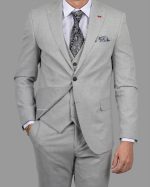 DEZIGN 3PIECE SLIM FIT SUIT IN PATTERNED