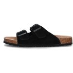 LEATHER SLIPPER WITH DOUBLE BUCKLE