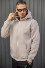 HENRY  ZIP THROUGH LOGO HOODIE