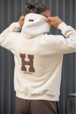 HENRY OVER BACK FLOCKED HOODIE LOGO