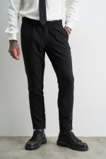 STEFAN ELASTIC SLIM FIT PLEATS TROUSERS - Image 2