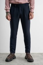 STEFAN ELASTIC SLIM FIT PLEATS TROUSERS - Image 7