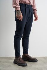 STEFAN ELASTIC SLIM FIT PLEATS TROUSERS - Image 8
