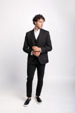 HACKERS ELASTIC SLIM FIT TEXTURED BLAZER - Image 3
