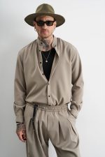 STEFAN GRAPHITE TEXTURED OVERSHIRT