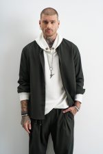STEFAN GRAPHITE TEXTURED OVERSHIRT - Image 3