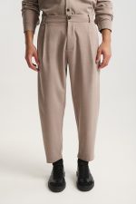 PCOC ELASTIC SLIM FIT PLEATS TROUSERS