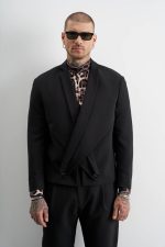 STEFAN CROSS BUTTON BLAZER