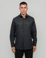 DEZIGN TEXTURED PRINT COLLAR SHIRT