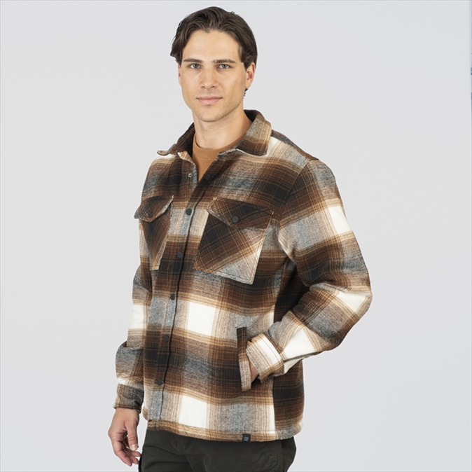 REBASE TEXTURED CHECK FLANNEL OVERSHIRT