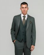 DEZIGN 3PIECE SLIM FIT SUIT IN PATTERNED