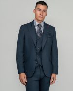 DZINE ELASTIC 3PIECE SLIM FIT SUIT IN PATTERNED