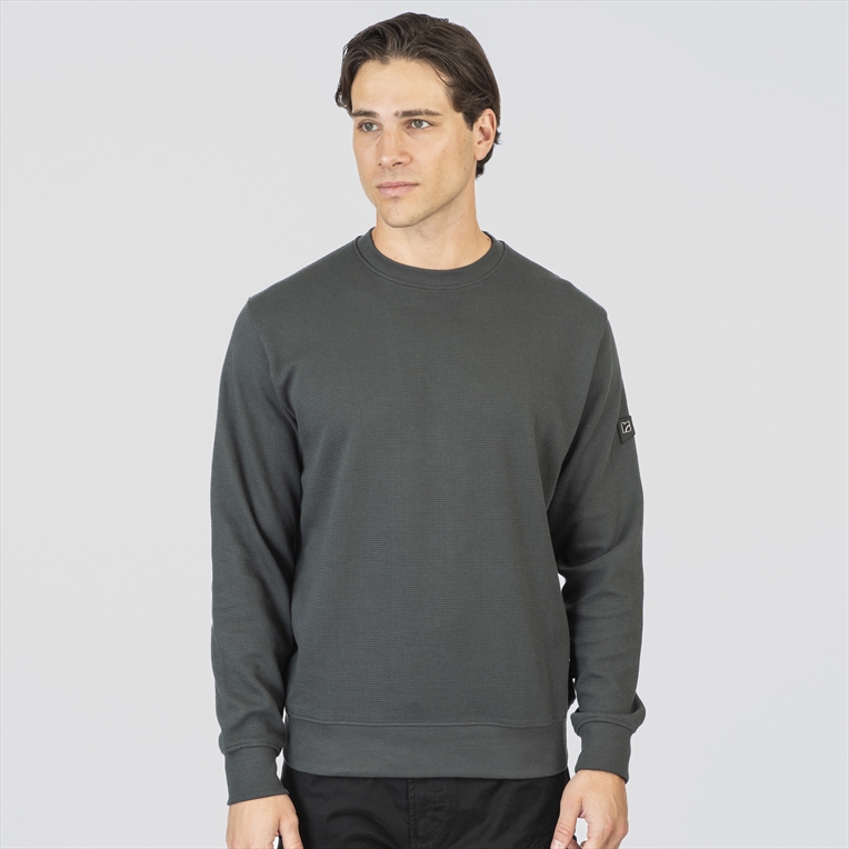 REBASE WAFFLE CREW NECK LOGO TEE
