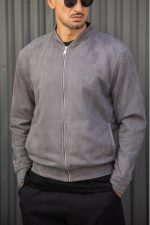 HENRY SUEDE LEATHER LIGHTWEIGHT CARDIGAN - Image 3