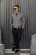 HENRY SUEDE LEATHER LIGHTWEIGHT CARDIGAN - Image 5
