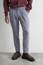 STEFAN ELASTIC SLIM FIT PLEATS TROUSERS - Image 12