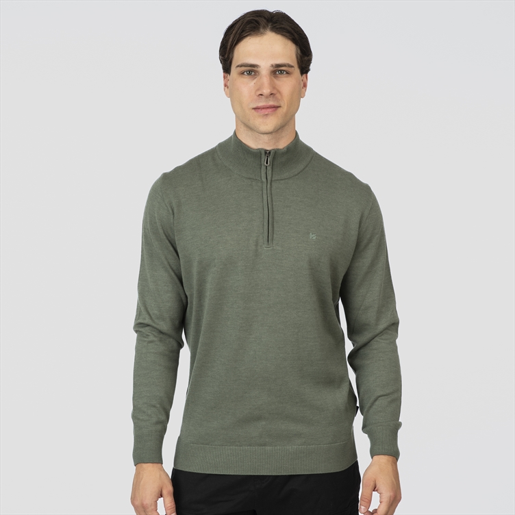 HIGH NECK KNITWEAR WITH 1/4 ZIP