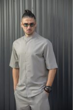 HENRY S/S EASYWEAR STAND UP COLLAR SHIRT