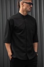 HENRY S/S EASYWEAR STAND UP COLLAR SHIRT - Image 3