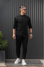 HENRY S/S EASYWEAR STAND UP COLLAR SHIRT - Image 5