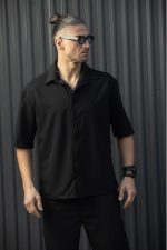 HENRY S/S EASYWEAR LAPEL UP COLLAR SHIRT