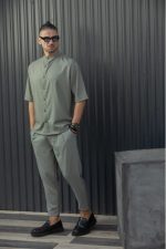 HENRY PIQUE STAND UP COLLAR SHIRT - Image 3