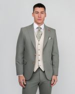 DZINE 3PIECE SLIM FIT SUIT IN PATTERNED