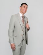DZINE 3PIECE SLIM FIT SUIT IN PATTERNED