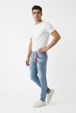 BACK2JEANS RIPPED ELASTIC LEGBAND JEANS - Image 3