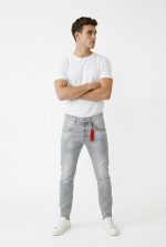 BACK2JEANS RIPPED ELASTIC LEGBAND JEANS