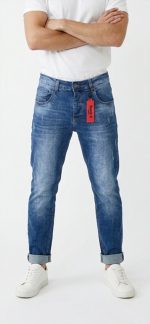 BACK2JEANS BASIC SLIM FIT RIPPED JEANS - Image 3