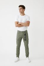 CARGO RIBBED LEGBAND TROUSERS