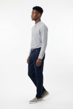 HAMAKI-HO STRIPED STAND-UP COLLAR SHIRT - Image 4