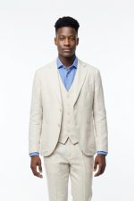 HAMAKI-HO COTTON-LINEN TEXTURED BLAZER - Image 3